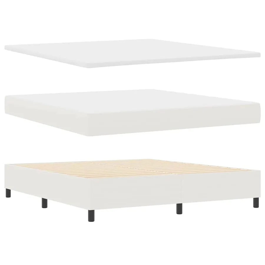 Lit à ressort LED avec tête de lit Crème et Blanc 180 x 200 cm - 6