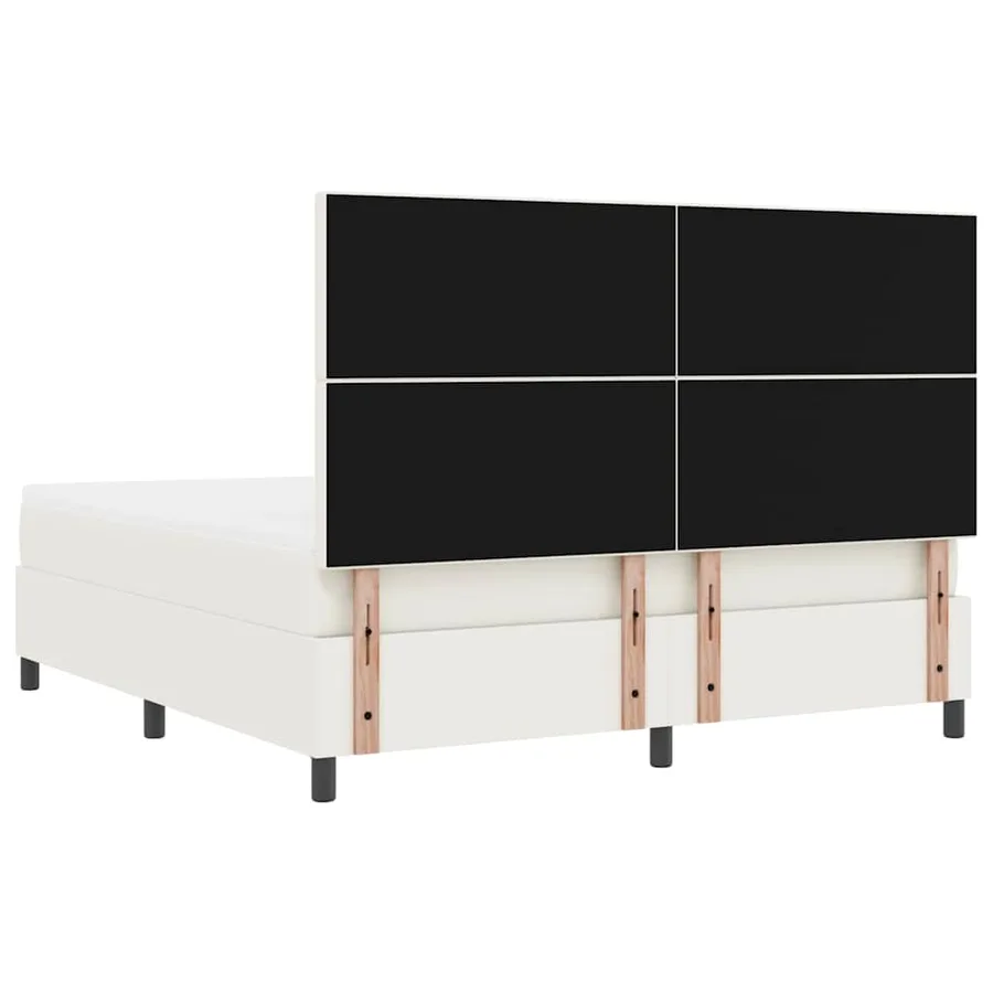 Lit à ressort LED avec tête de lit Crème et Blanc 180 x 200 cm - 8