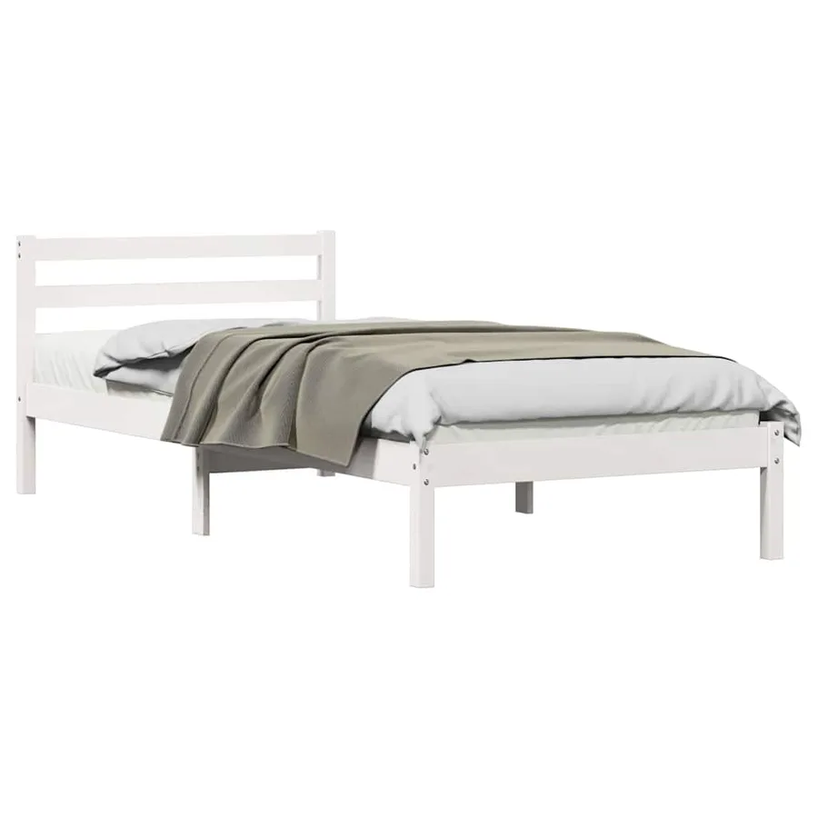 Cadre de lit Blanc 225,5 x 105,5 x 69,5 cm Bois de Pin Massif - 2