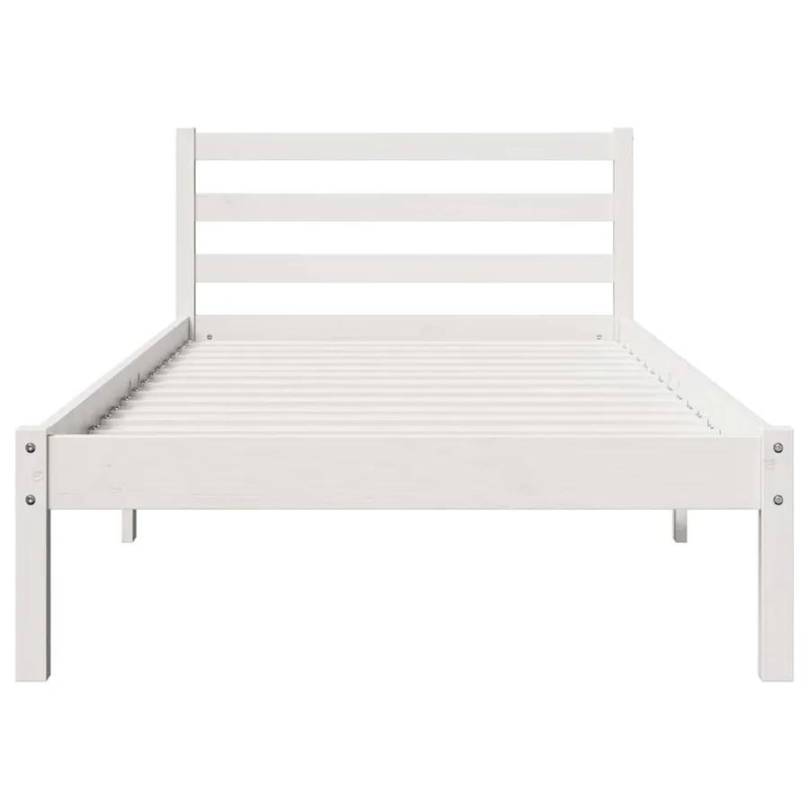Cadre de lit Blanc 225,5 x 105,5 x 69,5 cm Bois de Pin Massif - 5