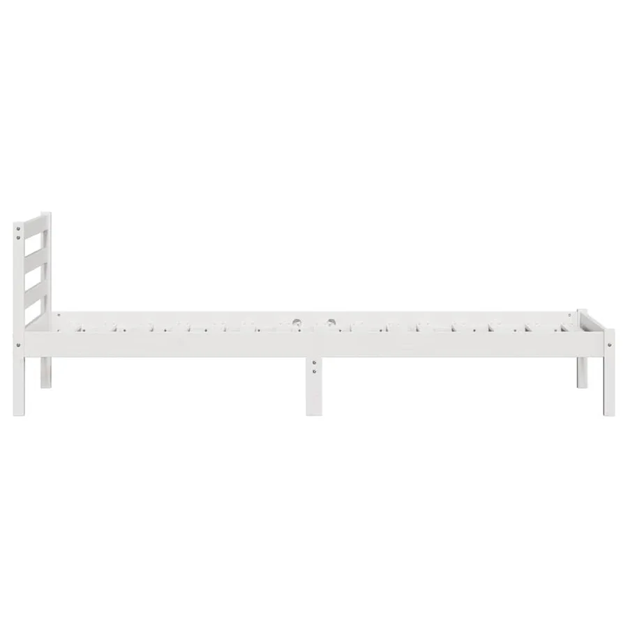 Cadre de lit Blanc 225,5 x 105,5 x 69,5 cm Bois de Pin Massif - 6