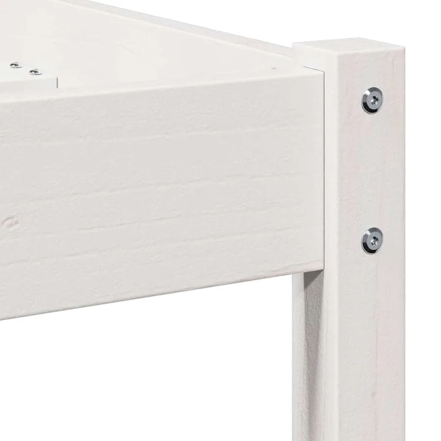 Cadre de lit Blanc 225,5 x 105,5 x 69,5 cm Bois de Pin Massif - 7