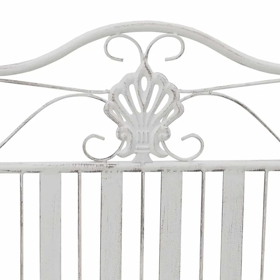 Banc de jardin Blanc antique 103,5 x 59 x 89 cm Acier - 8