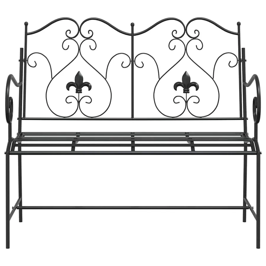 Banc de jardin Noir 104 x 54 x 93 cm Acier - 4
