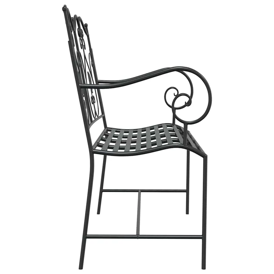 Banc de jardin Noir 104 x 54 x 93 cm Acier - 5