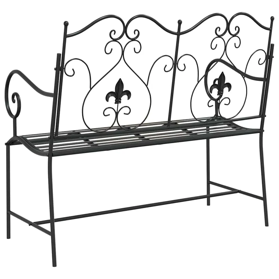 Banc de jardin Noir 104 x 54 x 93 cm Acier - 6