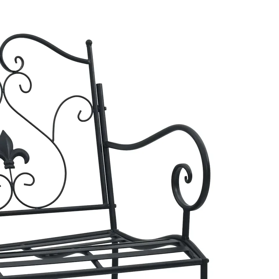 Banc de jardin Noir 104 x 54 x 93 cm Acier - 7