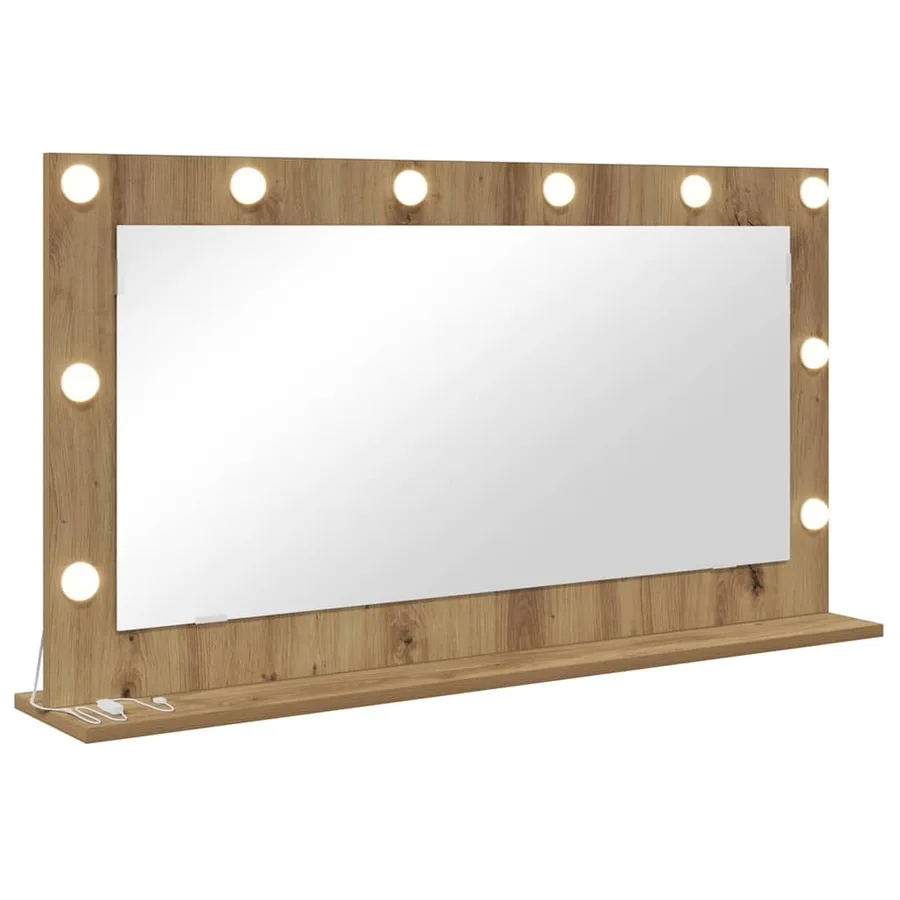 Miroir de vanité Chêne artisanal 100 x 55 x 18 cm Rectangulaire - 2