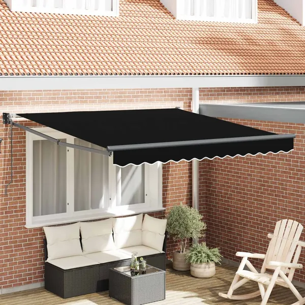 Auvent rétractable Noir 300 x 250 x 165 cm Polyester et métal