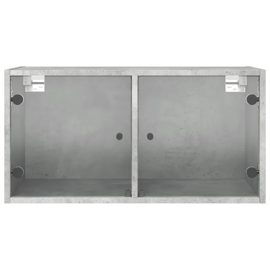 Armoires murales et portes vitrées 2pcs gris béton 68,5x37x35cm - 7