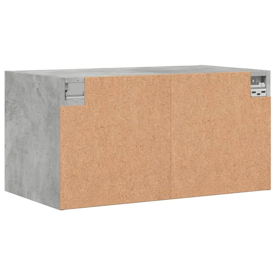 Armoires murales et portes vitrées 2pcs gris béton 68,5x37x35cm - 9