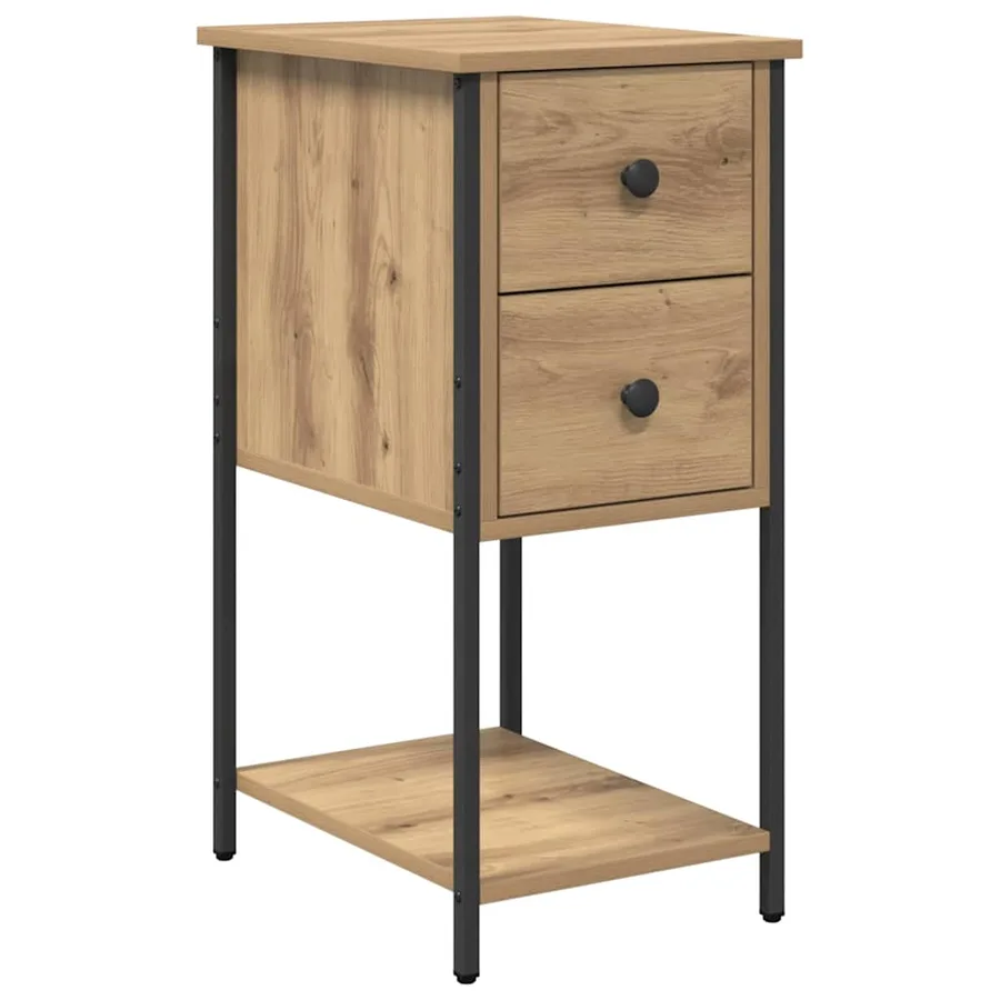 Cabinet de chevet chêne artisanal 32 x 42 x 70 cm - 2