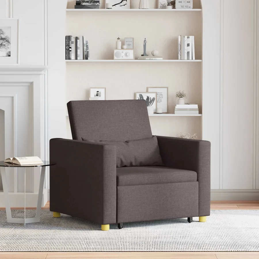 Canapé-lit escamotable simple Marron foncé 90 x 165 x 87 cm