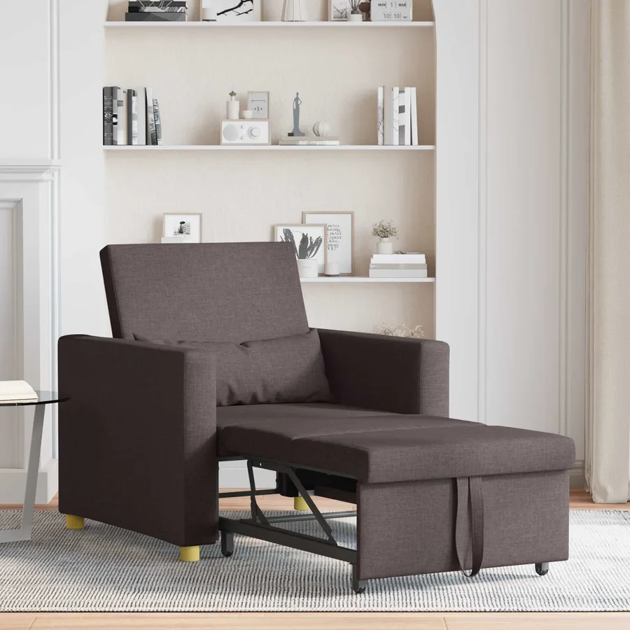 Canapé-lit escamotable simple Marron foncé 90 x 165 x 87 cm - 3