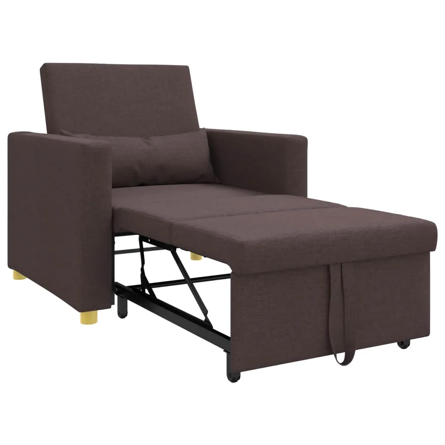 Canapé-lit escamotable simple Marron foncé 90 x 165 x 87 cm - 4