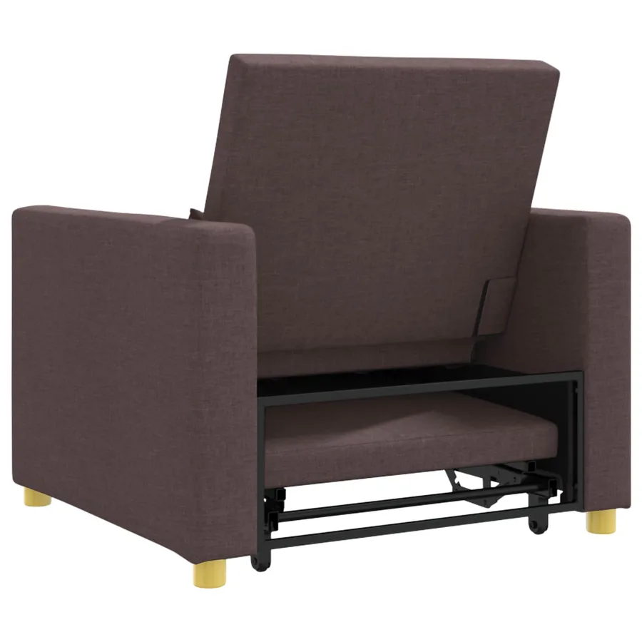 Canapé-lit escamotable simple Marron foncé 90 x 165 x 87 cm - 7
