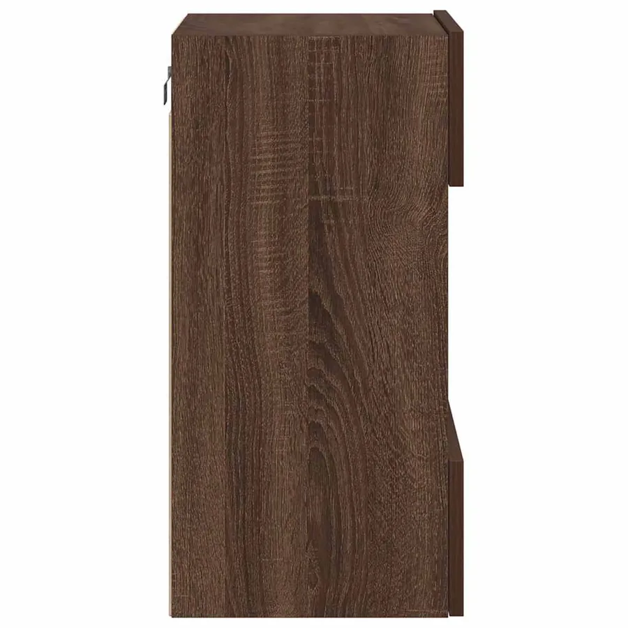Meubles muraux avec lumières LED pour TV 2 pcs chêne marron 40x30x60,5 cm - 10