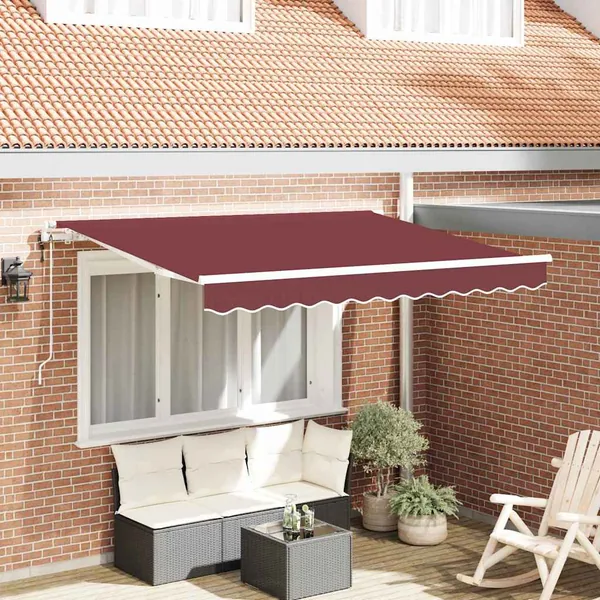 Auvent Rétractable Bordeaux 250 x 200 cm tissu