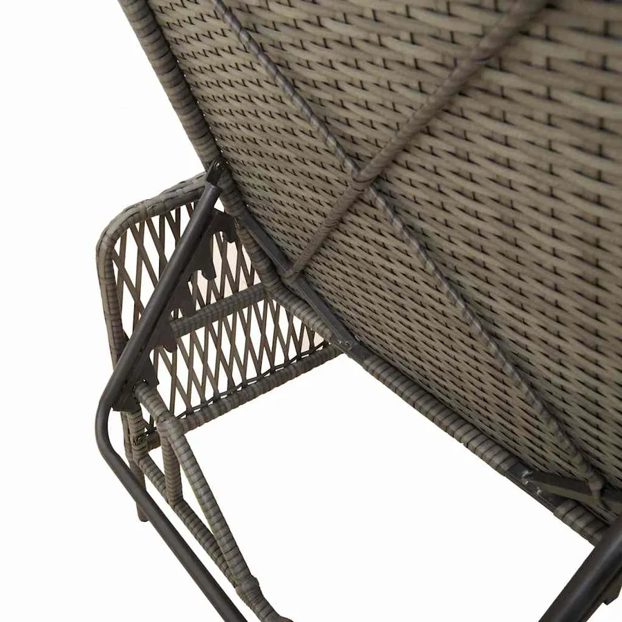 Transat 3 pcs Gris et bleu marine 200 x 55 x 92 cm polyrotin - 10