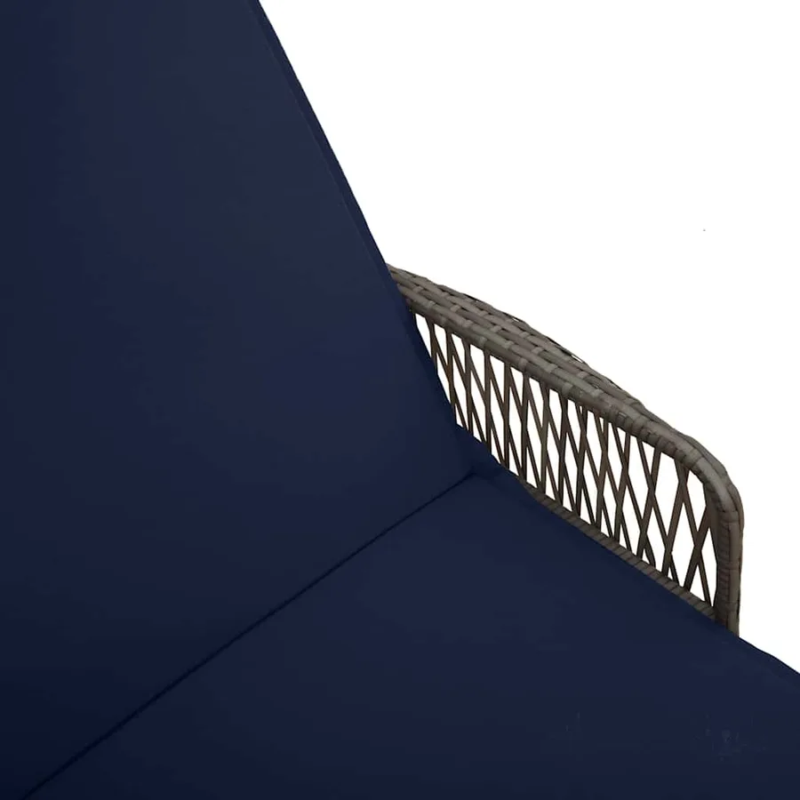 Transat 3 pcs Gris et bleu marine 200 x 55 x 92 cm polyrotin - 9