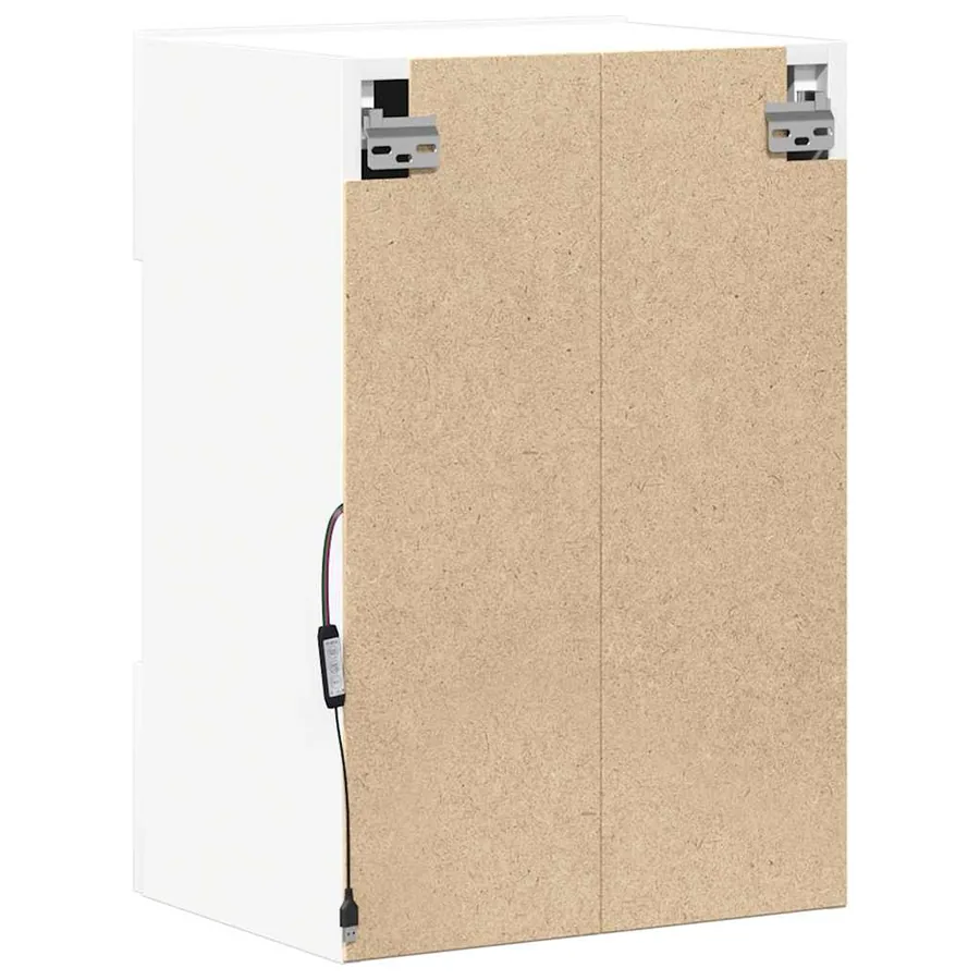 Meubles muraux avec lumières LED pour TV 2 pcs blanc 40x30x60,5 cm - 9