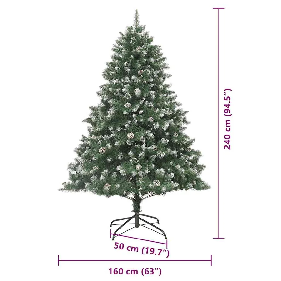 Sapin de Noël artificiel Vert 240 cm PVC, plastique et acier - 20