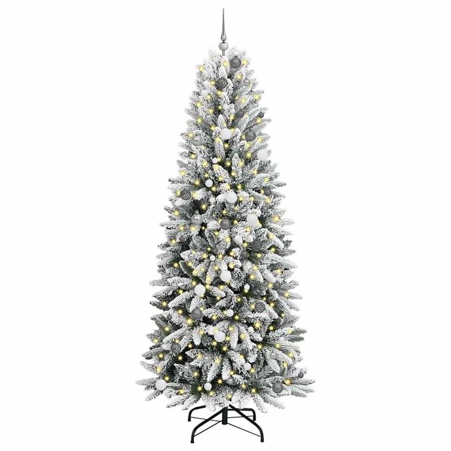Sapin de Noël artificiel avec 300 LED avec support Blanc 240 cm - 3