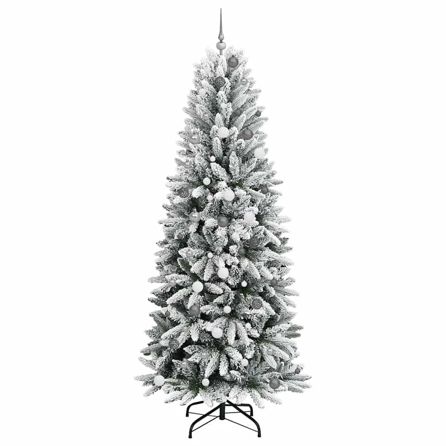 Sapin de Noël artificiel avec 300 LED avec support Blanc 240 cm - 4