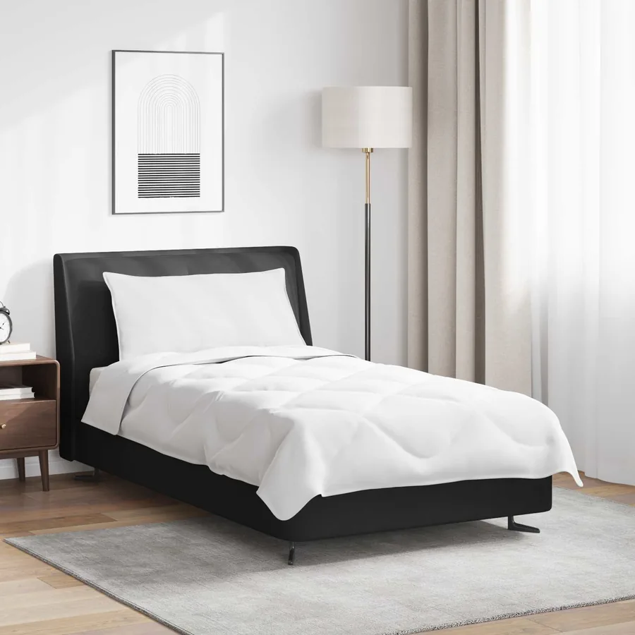 Duvet d'été simple avec oreiller 2 pcs Blanc Microfibre