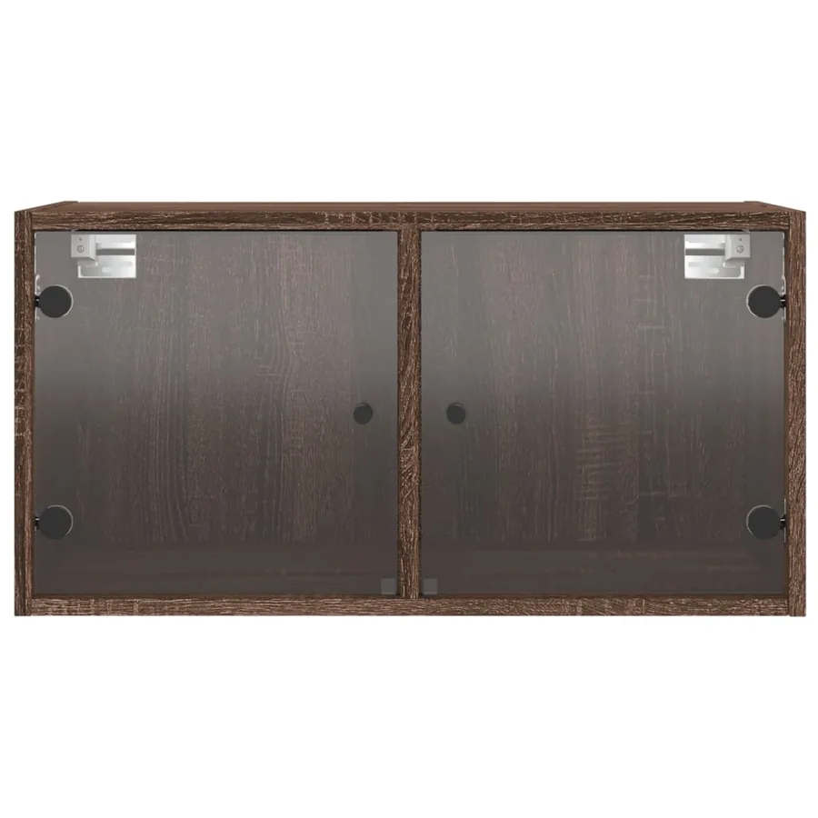 Armoires murales portes vitrées 2 pcs chêne marron 68,5x37x35cm - 7