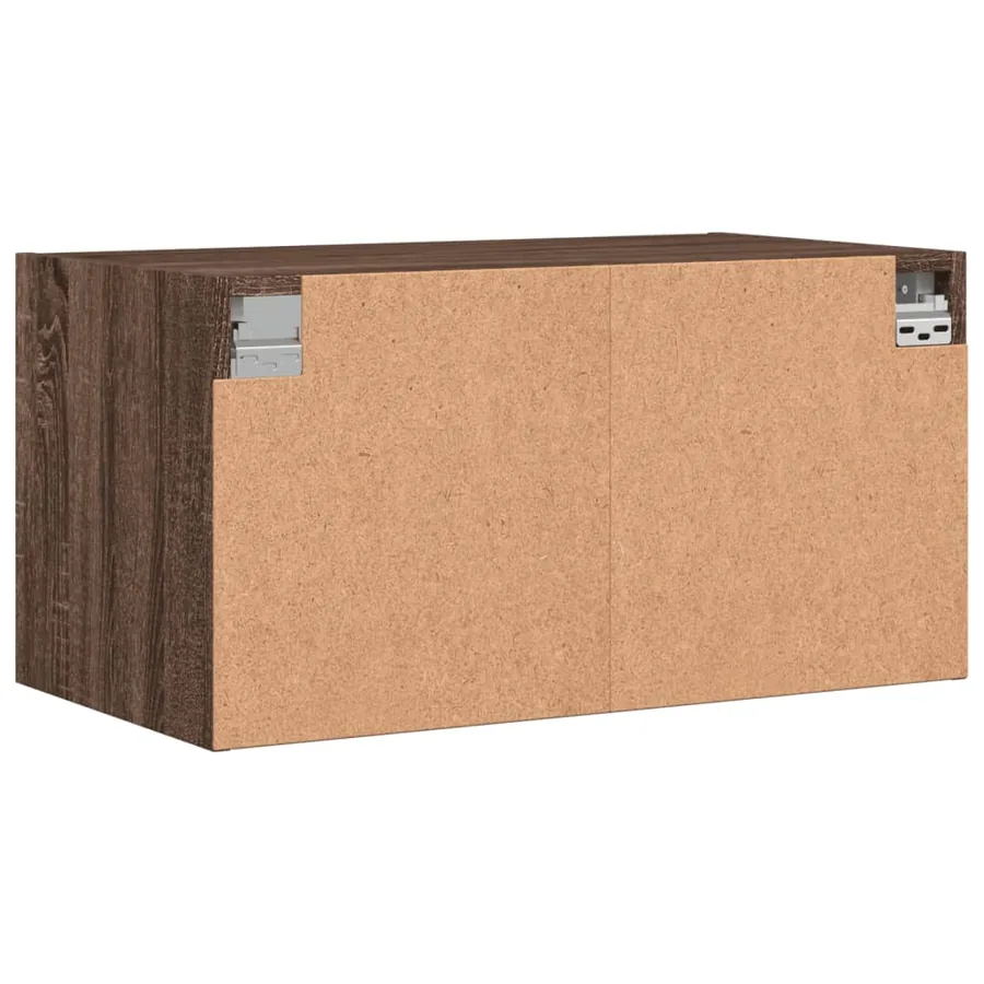 Armoires murales portes vitrées 2 pcs chêne marron 68,5x37x35cm - 9