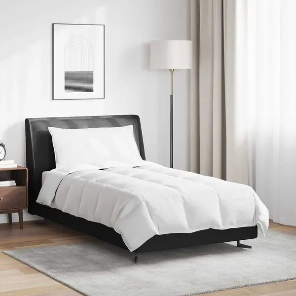 Duvet d'été simple avec oreiller 2 pcs Blanc Plume de canard