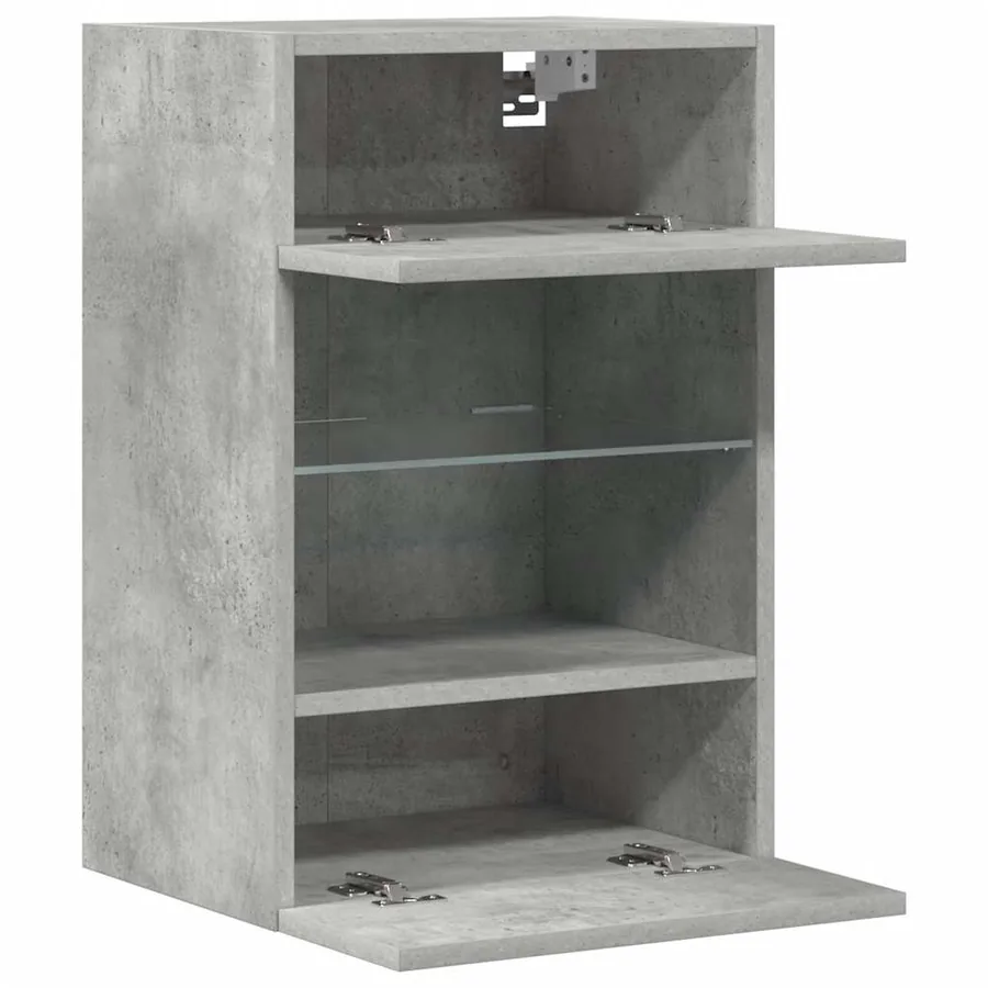 Meubles muraux avec lumières LED pour TV 2pcs gris béton 40x30x60,5 cm - 7