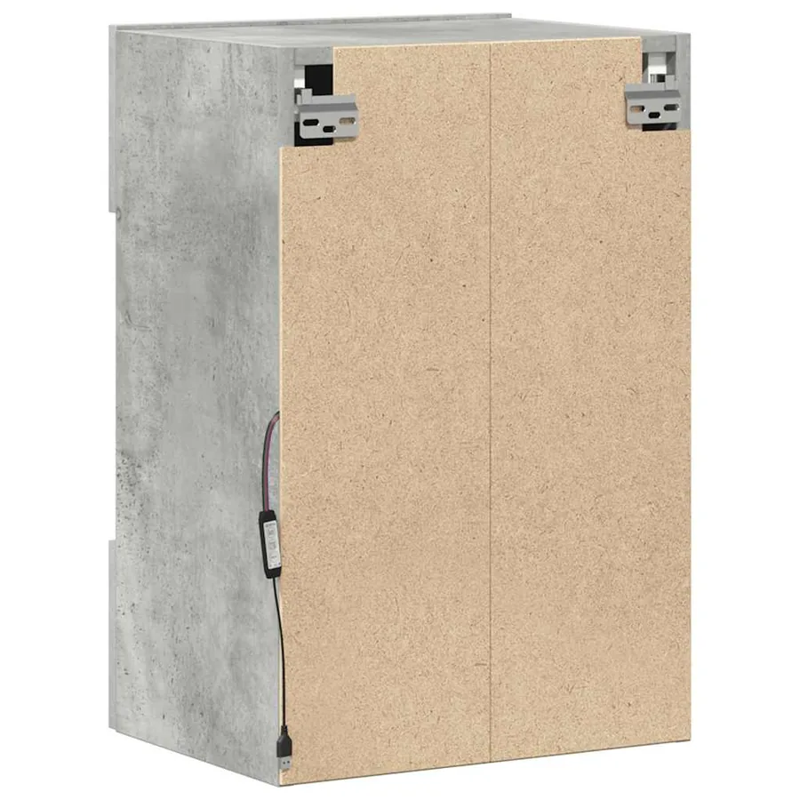 Meubles muraux avec lumières LED pour TV 2pcs gris béton 40x30x60,5 cm - 9