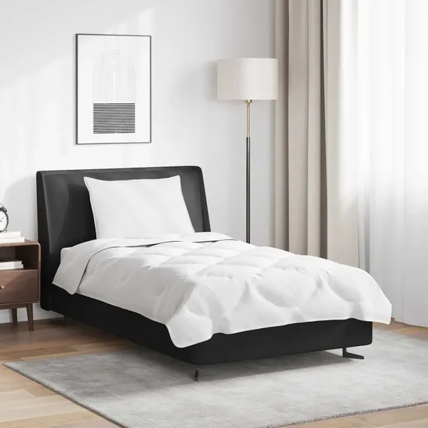 Ensemble de Duvet avec oreiller 2 pcs Blanc Microfibre