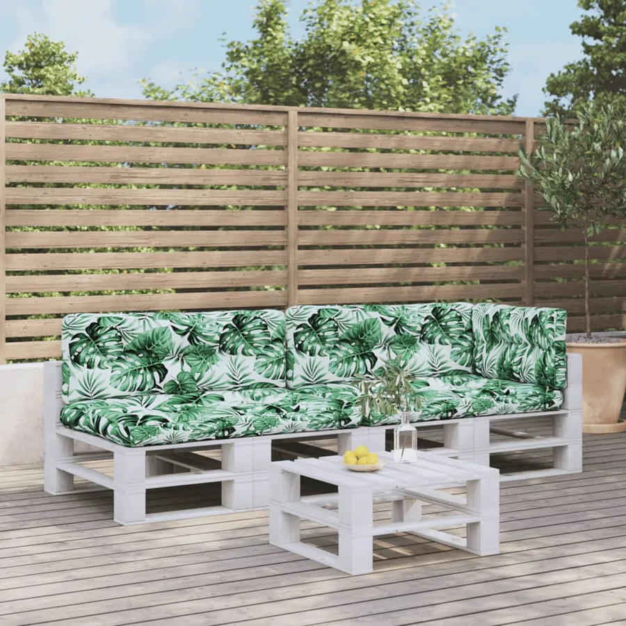 Coussins de palette lot de 5 motif de feuilles tissu