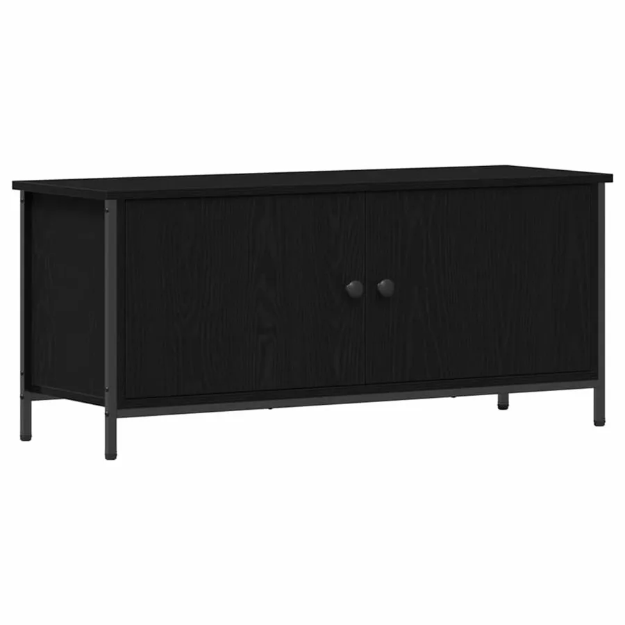 Meuble TV Chêne noir 100 x 35 x 45 cm Bois d'ingénierie - 2