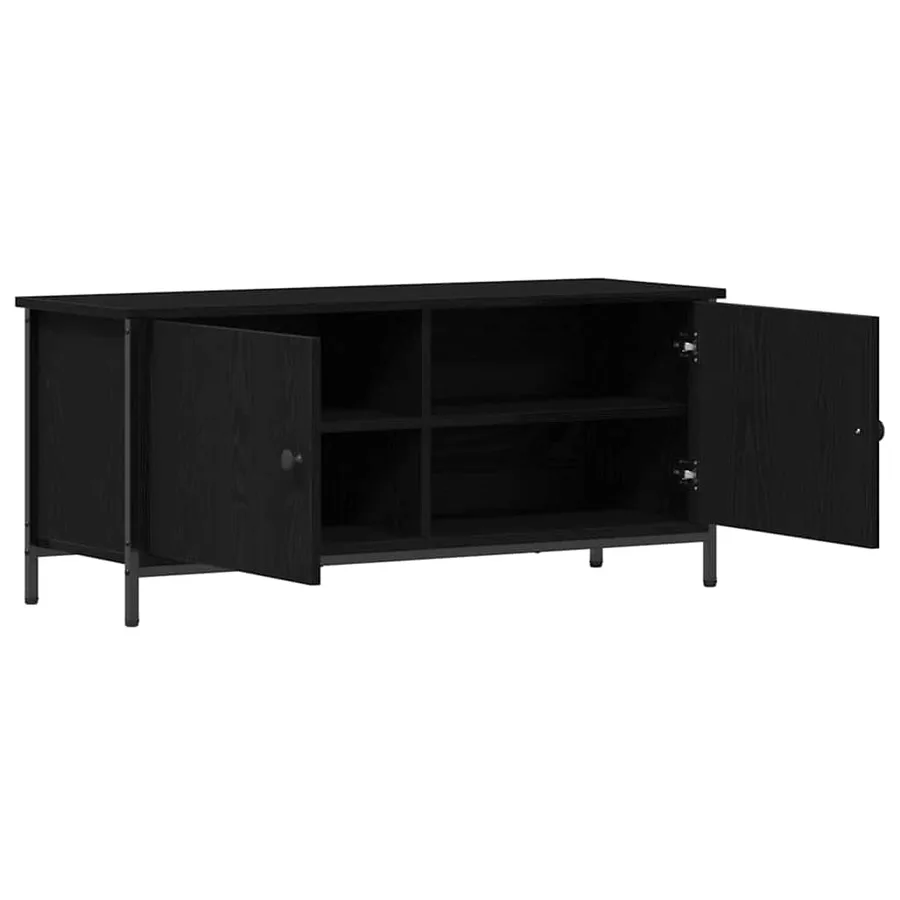 Meuble TV Chêne noir 100 x 35 x 45 cm Bois d'ingénierie - 5