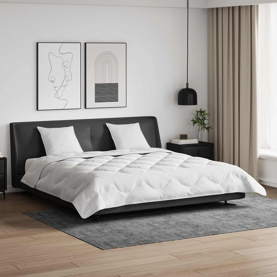 Couette avec oreiller 3 pcs Blanc Microfibre