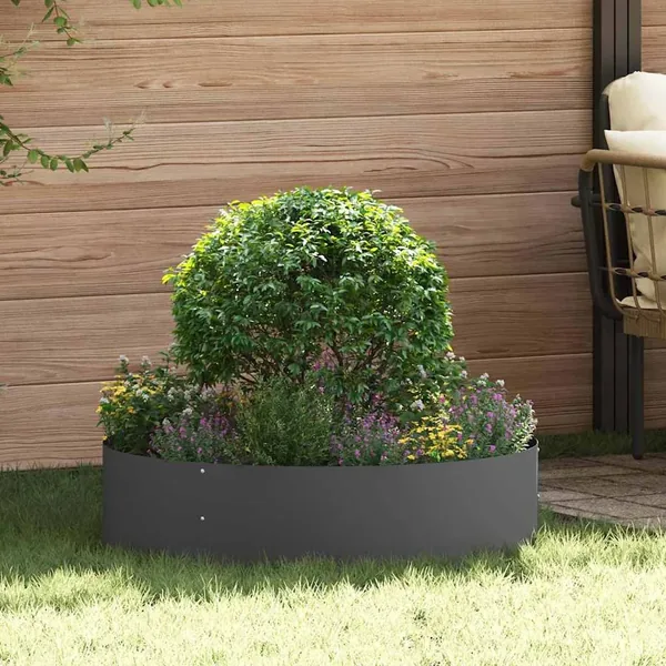 Anneau de jardinière 5 pc Noir 80 x 80 x 20 cm