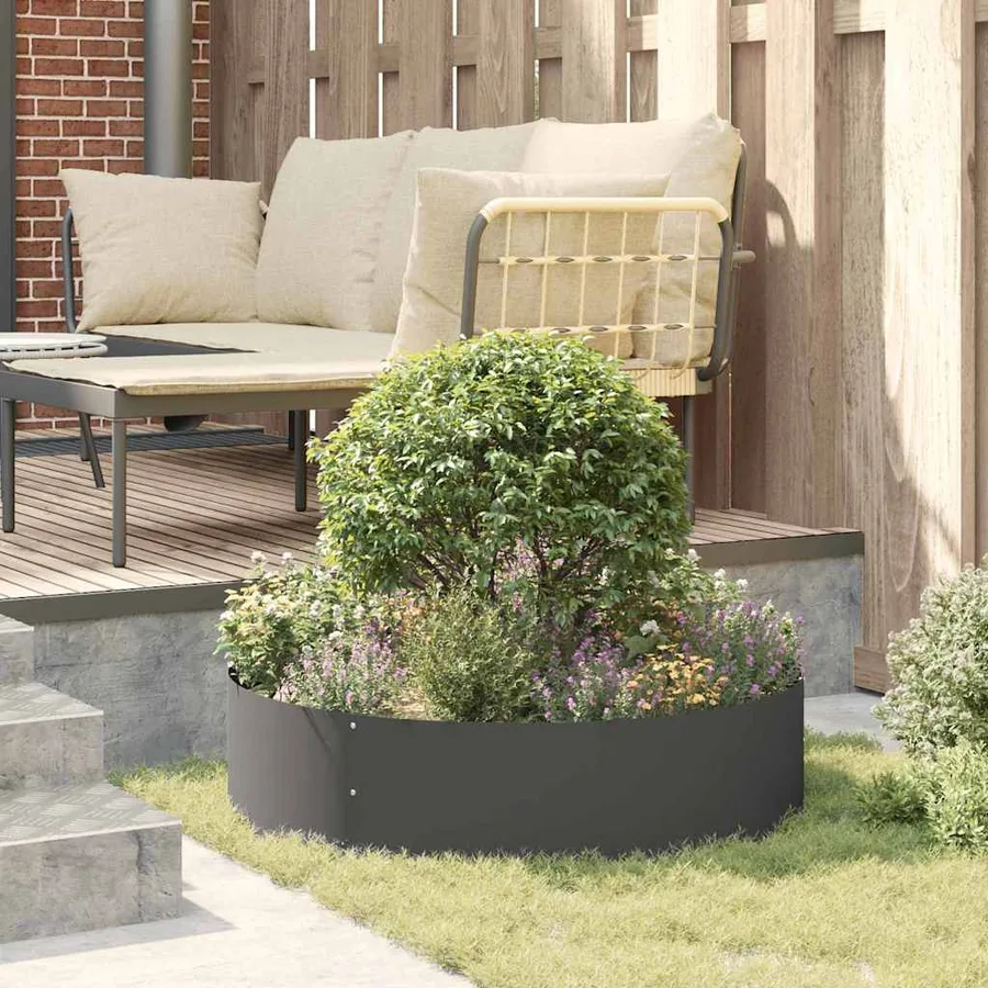 Anneau de jardinière 5 pc Noir 80 x 80 x 20 cm - 4