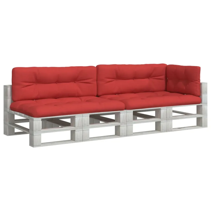 Coussins de palette lot de 5 rouge tissu - 3