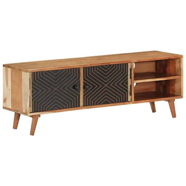 Meuble TV 112x30x40 cm bois d'acacia massif