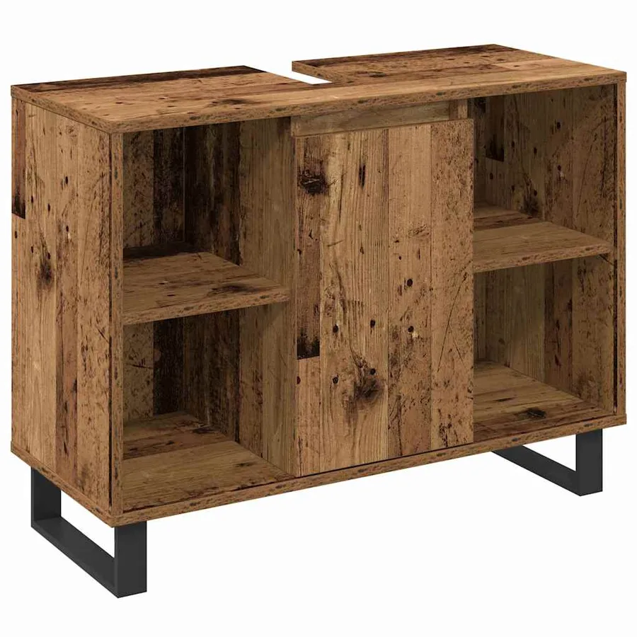 Ensemble de mobilier de salle de bain avec étagère 3 pcs Marron - 4