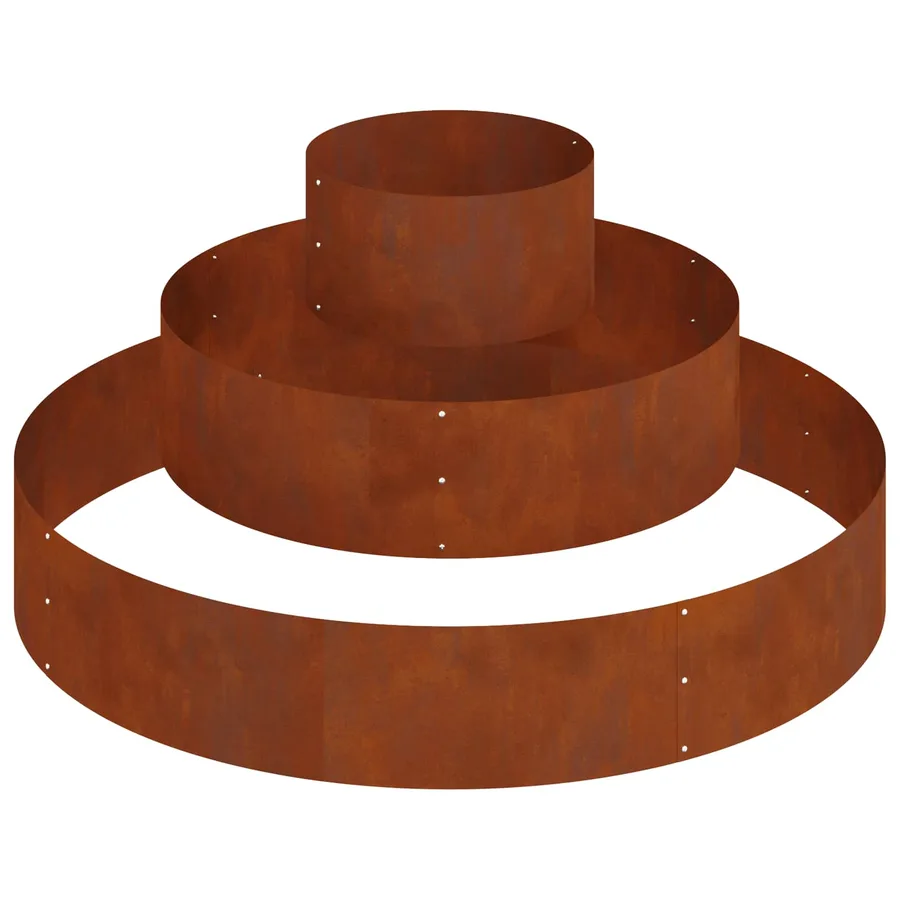 Cache-pot de jardin Rouillé 120 x 120 x 20 cm Acier patiné - 2