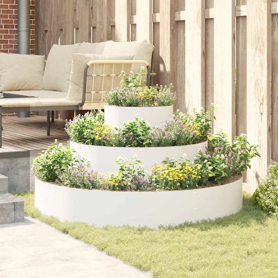 Cache-pot de jardin Blanc 120 x 120 x 20 cm - 4