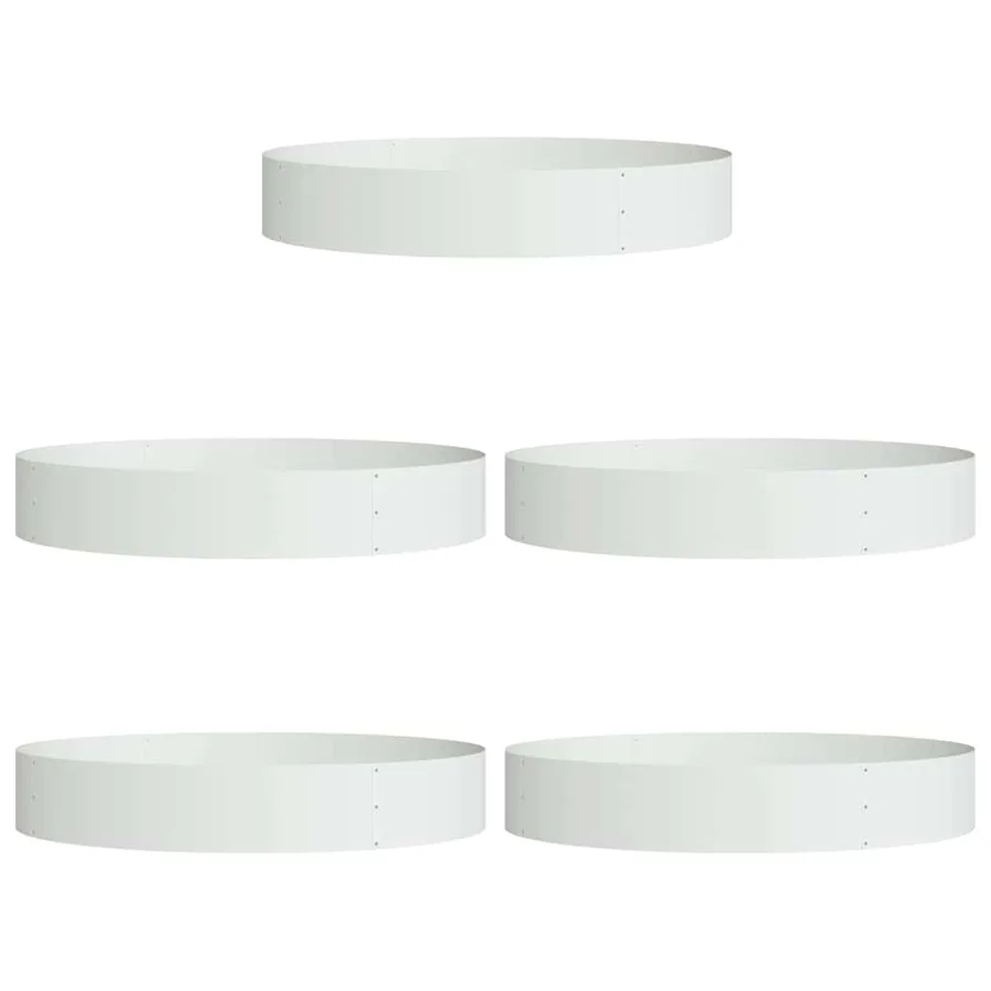 Anneau de jardinière 5 pc Blanc 120 x 120 x 20 cm - 2