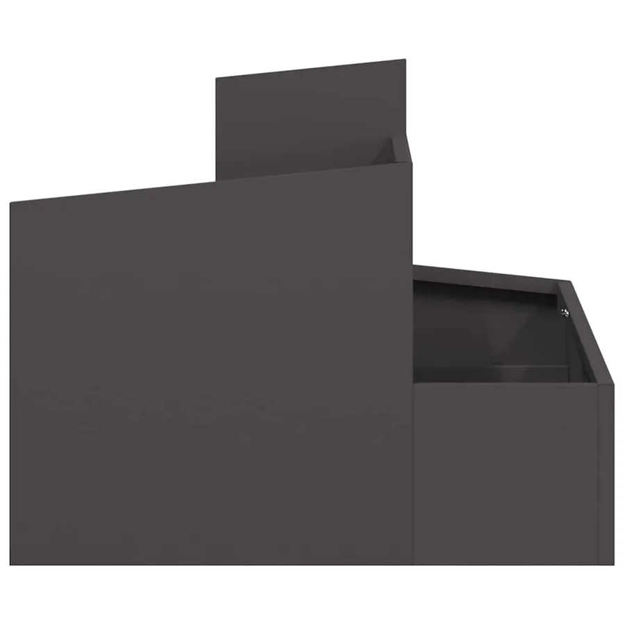 Cache-pot de jardin Noir 60 x 60 x 50 cm Acier laminé à froid - 6