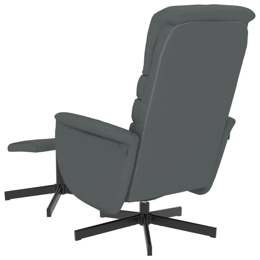 Fauteuil inclinable avec repose-pied gris similicuir - 5