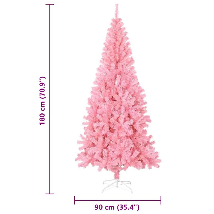 Sapin de Noël avec 300 LED avec support Rose 180 cm PVC - 17